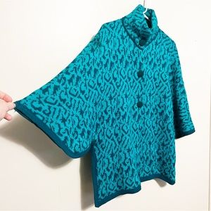 Vintage Blue Sweater Cape OSFM